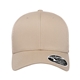 aerial view a khaki flexfit adult 110(r) mesh cap, image 1 of 3