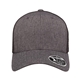 aerial view a melange charcoal/ black flexfit adult 110(r) mesh cap, image 1 of 3