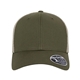 aerial view a olive/ khaki flexfit adult 110(r) mesh cap, image 1 of 3