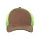 aerial view a field khaki/ neon yellow dri duck canvas hudson trucker hat, image 1 of 4