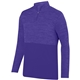 a purple augusta sportswear adult shadow tonalheather quarter - zip pullover