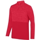 a red augusta sportswear adult shadow tonalheather quarter - zip pullover