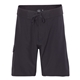 aerial view a solid black burnside mens dobby stretch board short, image 1 of 3
