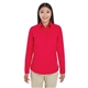 aerial view a red devon jones - womens perfect fit(tm) half - placket tunic dress shirt, image 1 of 4
