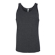 aerial view a dark grey heather bella + canvas unisex heather cvc tank, image 1 of 3