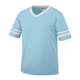 a aqua/ white augusta sportswear adult sleeve stripe jersey - all