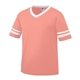 a coral/ white augusta sportswear adult sleeve stripe jersey - all