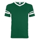 aerial view a dark green/ white augusta sportswear adult sleeve stripe jersey - all, image 1 of 5