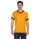 aerial view a gold/ black/ white augusta sportswear adult sleeve stripe jersey - all, image 1 of 3