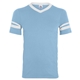 aerial view a light blue/ white augusta sportswear adult sleeve stripe jersey - all, image 1 of 5