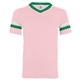 aerial view a light pink/ kelly/ white augusta sportswear adult sleeve stripe jersey - all, image 1 of 5