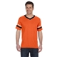 aerial view a orange/ black/ white augusta sportswear adult sleeve stripe jersey - all, image 1 of 3