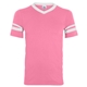 aerial view a pink/ white augusta sportswear adult sleeve stripe jersey - all, image 1 of 3