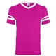aerial view a power pink/ white augusta sportswear adult sleeve stripe jersey - all, image 1 of 3