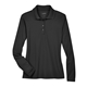 aerial view a black core365 - womens pinnacle performance long sleeve piqu polo, image 1 of 6