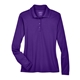 aerial view a campus purple core365 - womens pinnacle performance long sleeve piqu polo, image 1 of 6