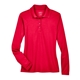 aerial view a classic red core365 - womens pinnacle performance long sleeve piqu polo, image 1 of 6