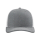 aerial view a heather grey/ light grey richardson adjustable six - panel trucker hat, image 1 of 3