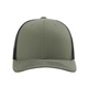 aerial view a loden/ black richardson adjustable six - panel trucker hat, image 1 of 3