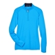 aerial view a ocean blue/ navy/ ocean blue devon jones ladies drytec20(tm) performance quarter - zip, image 1 of 7