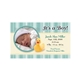 Baby Announcement - Duckie Teal Blue Stripes - Budget Square Corner Cut Magnets