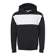 aerial view a black ink/ white jerzees unisex nublend billboard hooded sweatshirt, image 1 of 5
