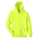 aerial view a safety yellow team 365 youth zone hydrosport(tm) heavyweight pullover hooded sweatshirt, image 1 of 6