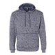 aerial view a navy fleck j america adult cosmic poly fleece hooded sweatshirt, image 1 of 3
