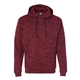 aerial view a red fleck j america adult cosmic poly fleece hooded sweatshirt, image 1 of 3