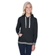 aerial view a black j america ladies relay hooded sweatshirt, image 1 of 3