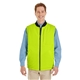 aerial view a black/ safety yellow harriton adult dockside interactive reversible freezer vest, image 1 of 4