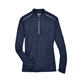 aerial view a classic navy heather/ carbon core365 - womens kinetic performance quarter - zip pullover, image 1 of 6