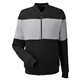 aerial view a black/ oxford heather nautica - unisex anchor fleece colorblocked bomber jacket, image 1 of 6