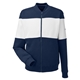 aerial view a navy/ white nautica - unisex anchor fleece colorblocked bomber jacket, image 1 of 6