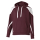 a maroon/ white holloway youth prospect athletic fleece hoodie