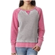 aerial view a cement/ wildberry j america ladies zen contrast crew, image 1 of 6