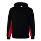 aerial view a black/ red badger sport - bt5 moisture management hooded sweatshirt, image 1 of 3