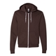 a brown american apparel unisex flex fleece zip hoodie