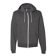 a dark heather grey american apparel unisex flex fleece zip hoodie