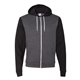 a dark heather grey/ black american apparel unisex flex fleece zip hoodie