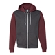 a dark heather grey/ truffle american apparel unisex flex fleece zip hoodie