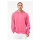 aerial view a heather charity pink bella + canvas unisex sponge fleece pullover hoodie - 3719, image 1 of 3