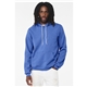 aerial view a heather columbia blue bella + canvas unisex sponge fleece pullover hoodie - 3719, image 1 of 3