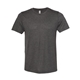 aerial view a dark grey heather bella + canvas unisex viscose fashion t - shirt, image 1 of 3