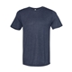 aerial view a heather navy bella + canvas unisex viscose fashion t - shirt, image 1 of 3