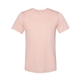 aerial view a peach bella + canvas unisex viscose fashion t - shirt, image 1 of 3