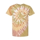 aerial view a everglades dyenomite - multi - color spiral tie - dyed t - shirt - colors, image 1 of 3