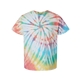 aerial view a prism dyenomite - multi - color spiral tie - dyed t - shirt - colors, image 1 of 3