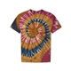 aerial view a tucson dyenomite - multi - color spiral tie - dyed t - shirt - colors, image 1 of 3