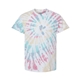 aerial view a wanderlust dyenomite - multi - color spiral tie - dyed t - shirt - colors, image 1 of 3